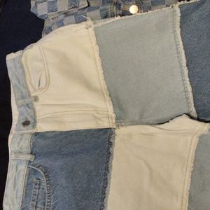 Nasty Gal patchwork straight jeans